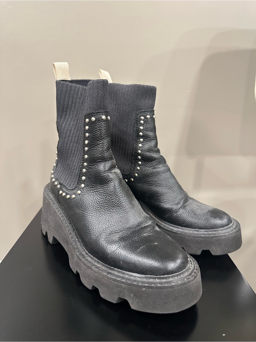 Womens dolce vita Black Studded Platform Chelsea Boots